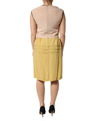 FILOS Multicolor Silk Deep V-neck Sleeveless Knee Length Dress - IT40|S