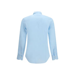 Finamore Blue Linen Longsleeve Shirt - 42