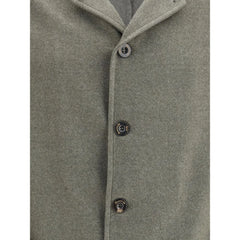Finamore Green Fleece Wool Coat