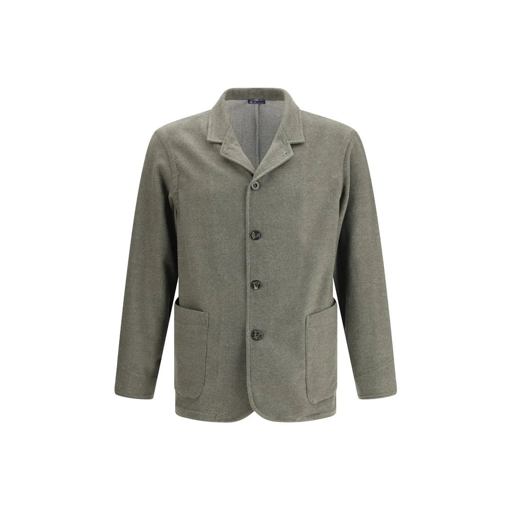 Finamore Green Fleece Wool Coat