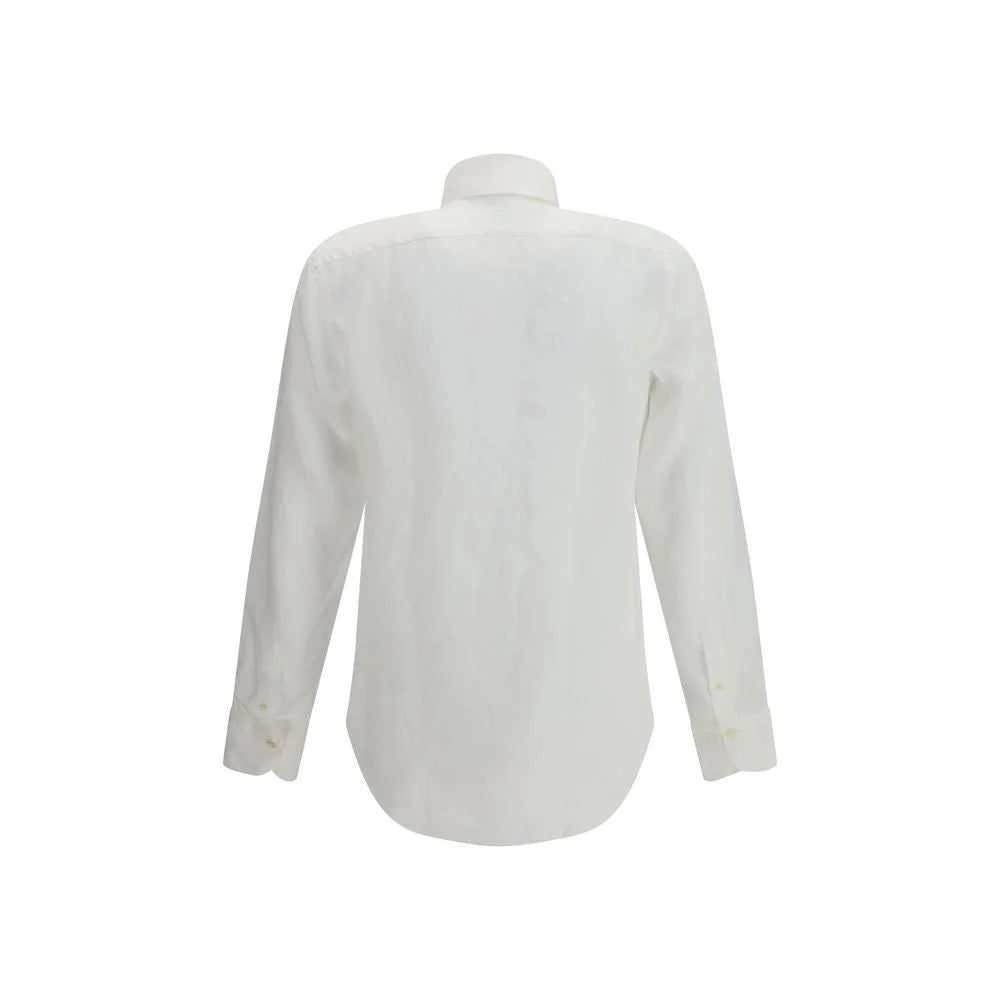 Finamore White Linen Dress Shirt