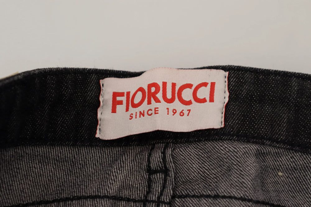 Fiorucci Black Cotton Low Waist Skinny Women Casual Jeans - Jeans