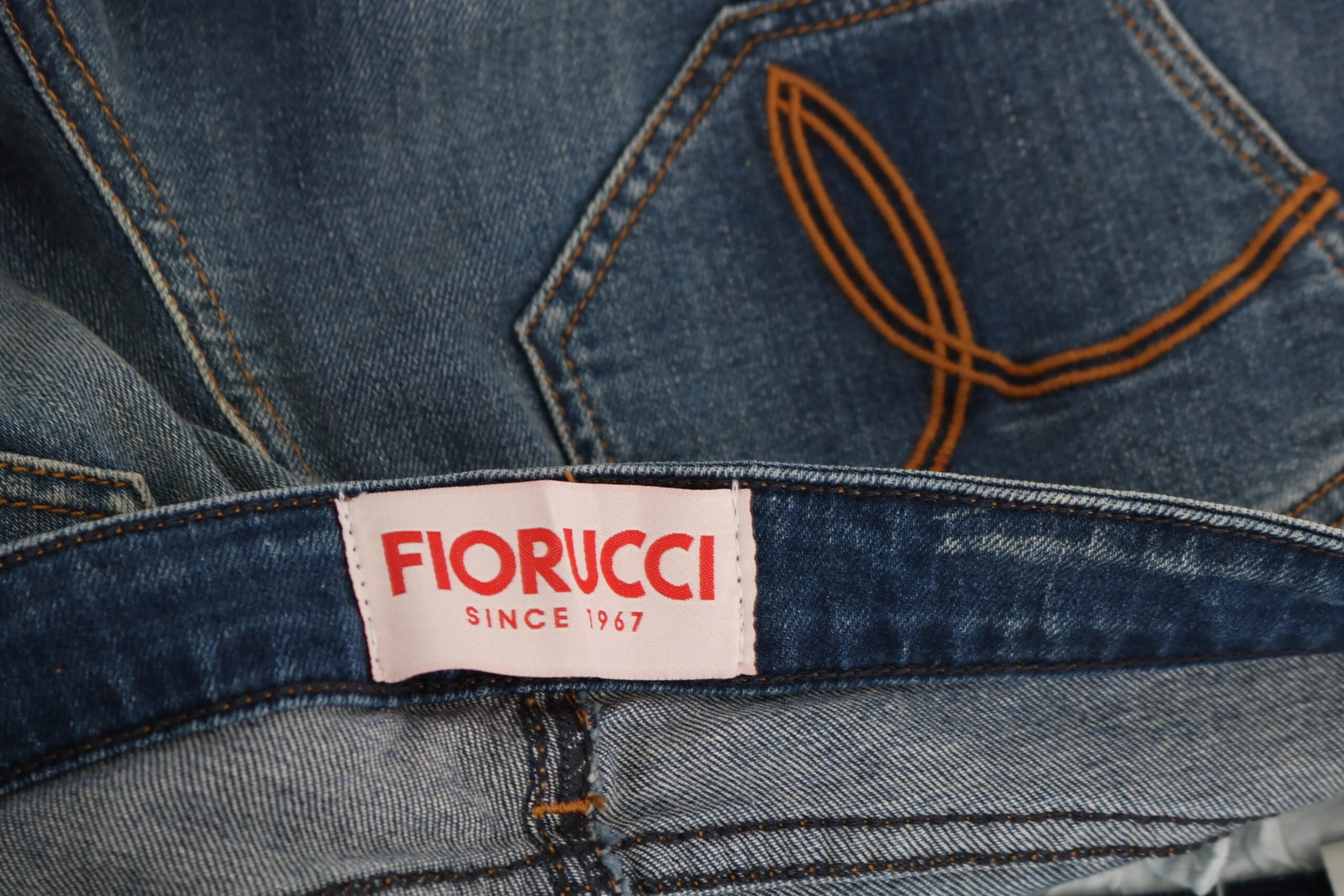 Fiorucci Blue Washed Mid Waist Slim Fit Denim Jeans - W32 - Jeans