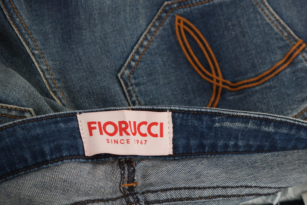 Fiorucci Blue Washed Mid Waist Slim Fit Denim Jeans - W32 - Jeans
