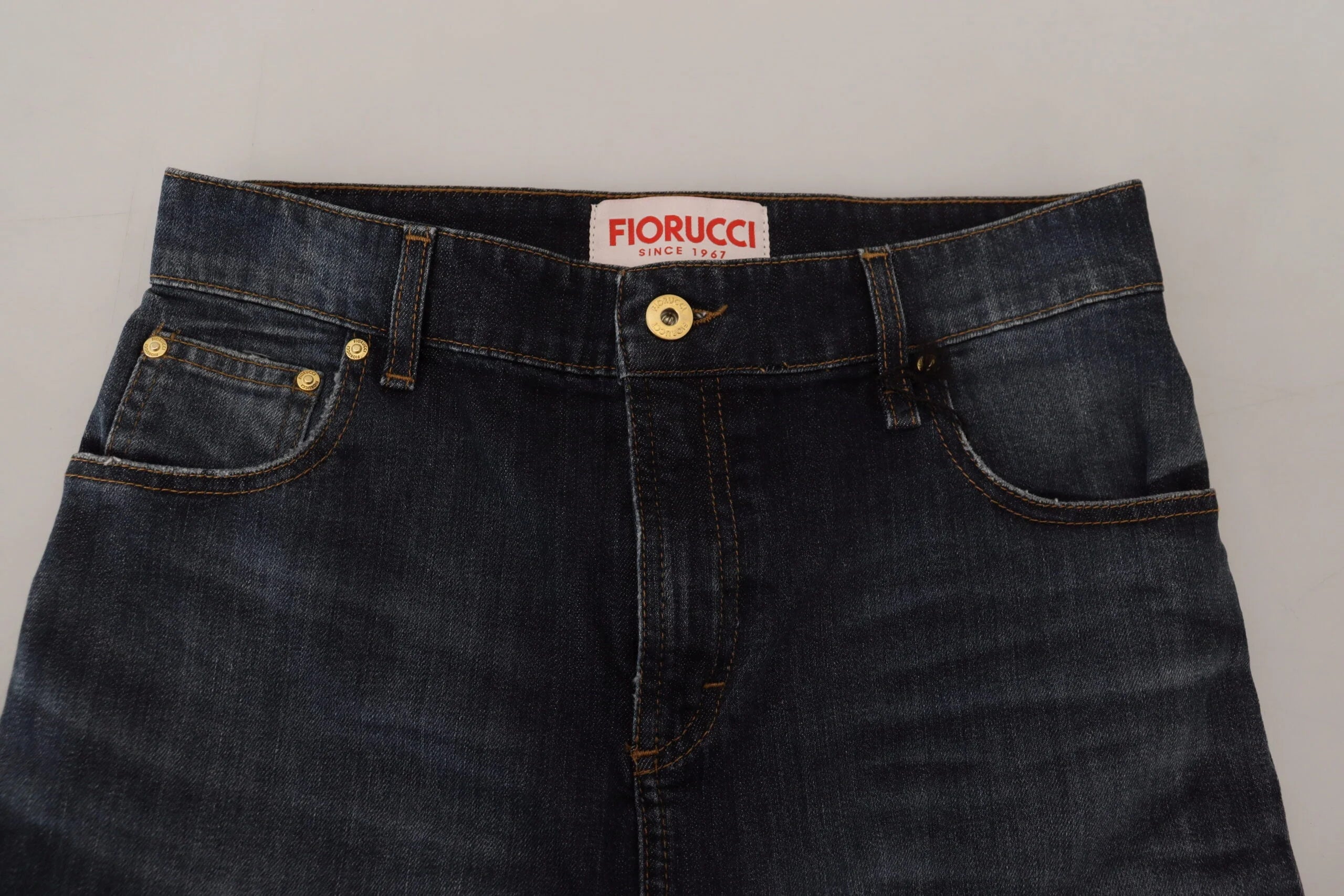 Fiorucci Dark Blue Washed Mid Waist Pencil Cut Denim Skirt - IT40|S - Skirts