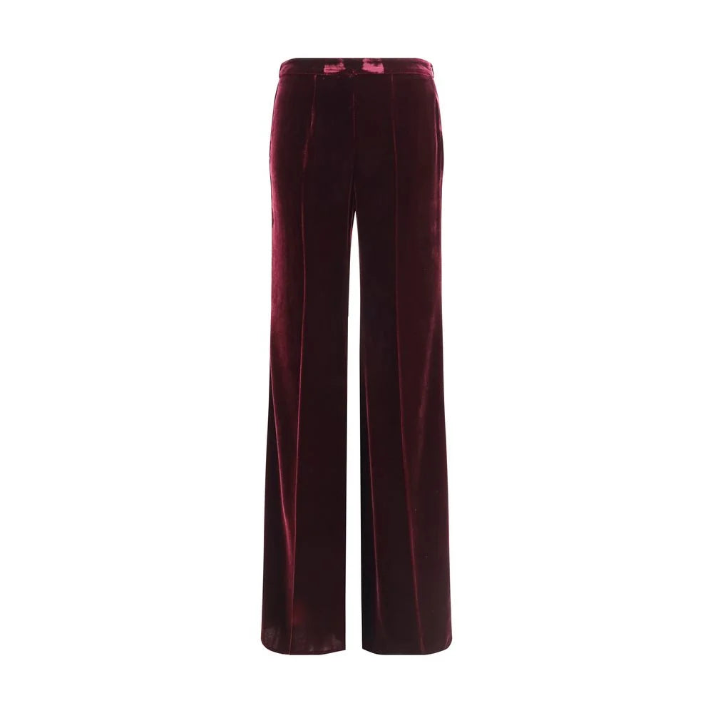 Forte_Forte Flared Trousers in smooth Velvet - Trousers