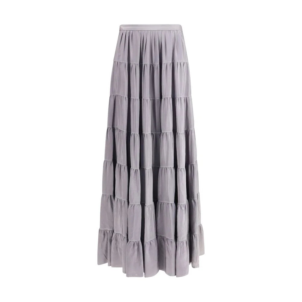 Forte_Forte Gray Silk Long Skirt - II/M