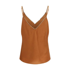 Forte_Forte Orange Silk Sleeveles T-Shirt - I/S