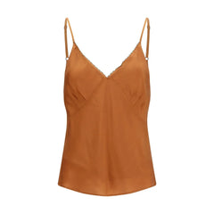 Forte_Forte Orange Silk Sleeveles T-Shirt - I/S