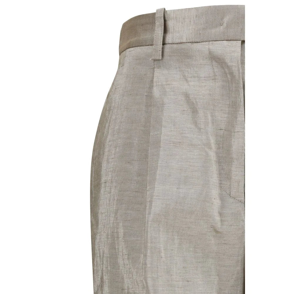 Forte_Forte Silver Polyester Flared Pants - I/S
