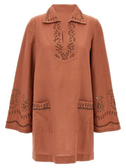 Fortela Bordeaux Cotton Short Dress