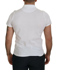 FRADI White Cotton Collared Short Sleeves Polo T-shirt - IT46 | S - Polos