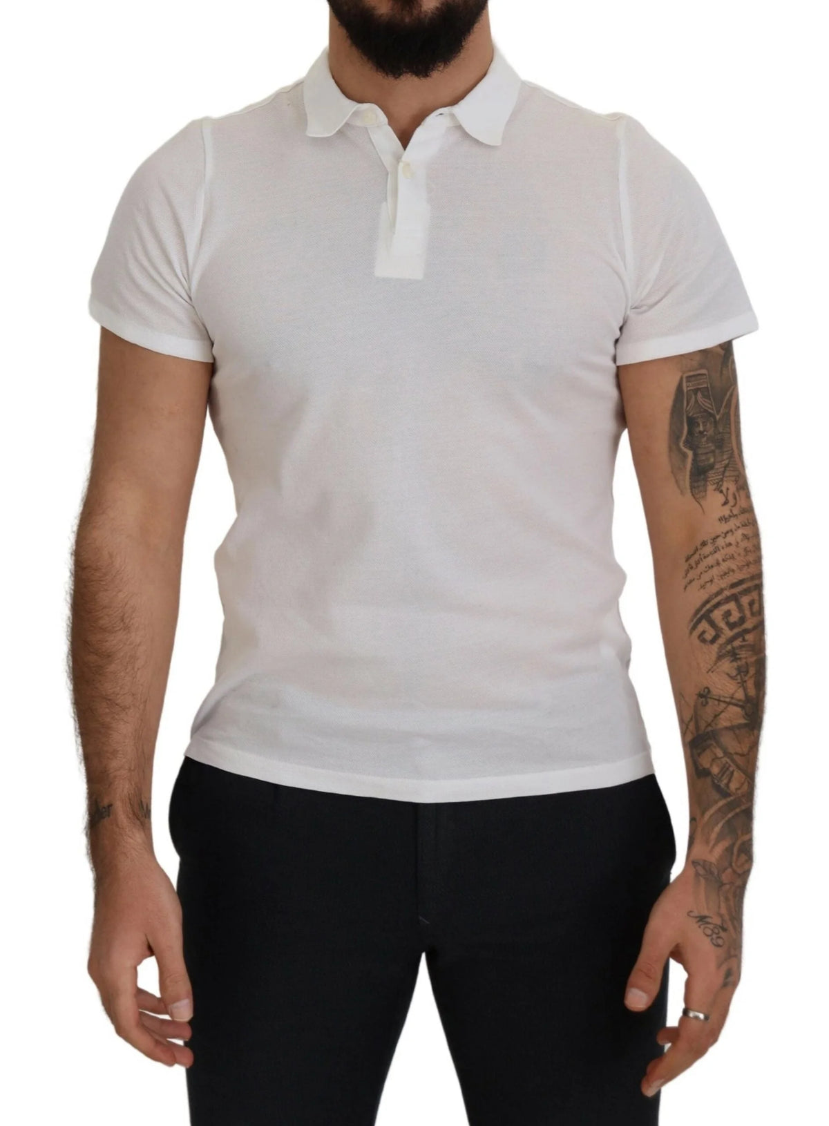 FRADI White Cotton Collared Short Sleeves Polo T-shirt - IT46 | S - Polos