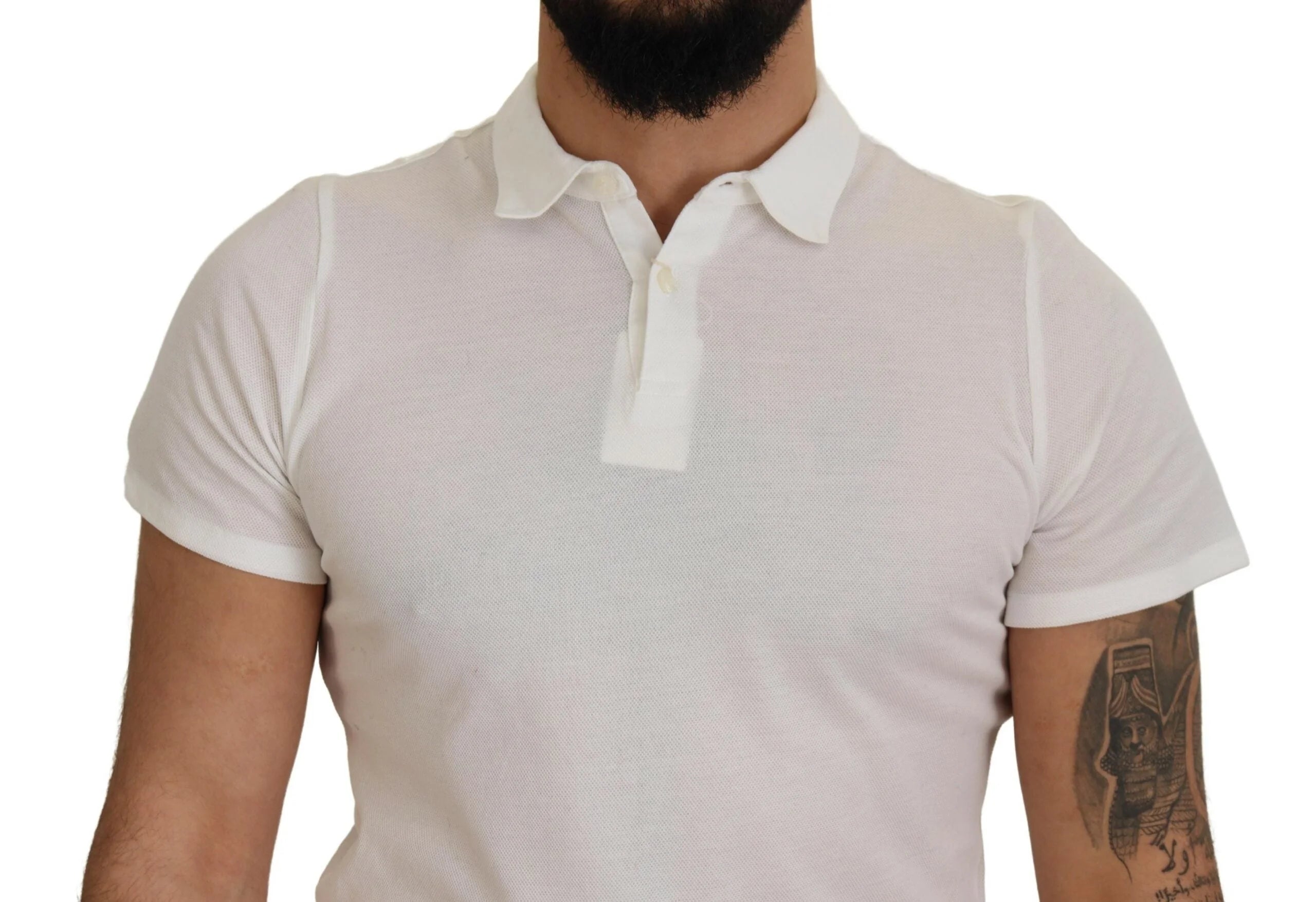 FRADI White Cotton Collared Short Sleeves Polo T-shirt - IT46 | S - Polos
