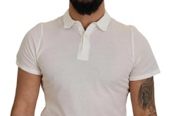 FRADI White Cotton Collared Short Sleeves Polo T-shirt - IT46 | S - Polos