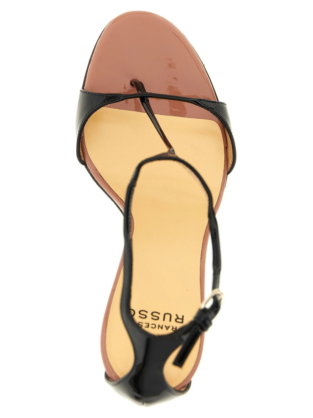 Francesco Russo Black Goatskin Stiletto Heel Sandals