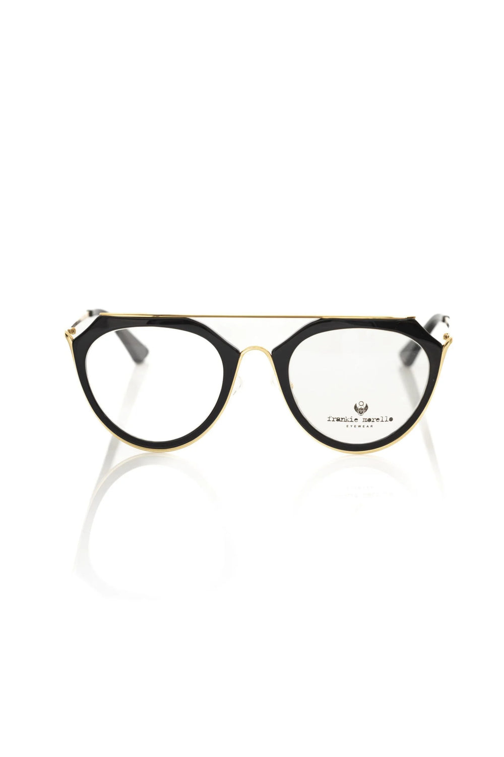 Frankie Morello Aviator-Style Chic Eyeglasses with Gold Accents - Eyeglasses