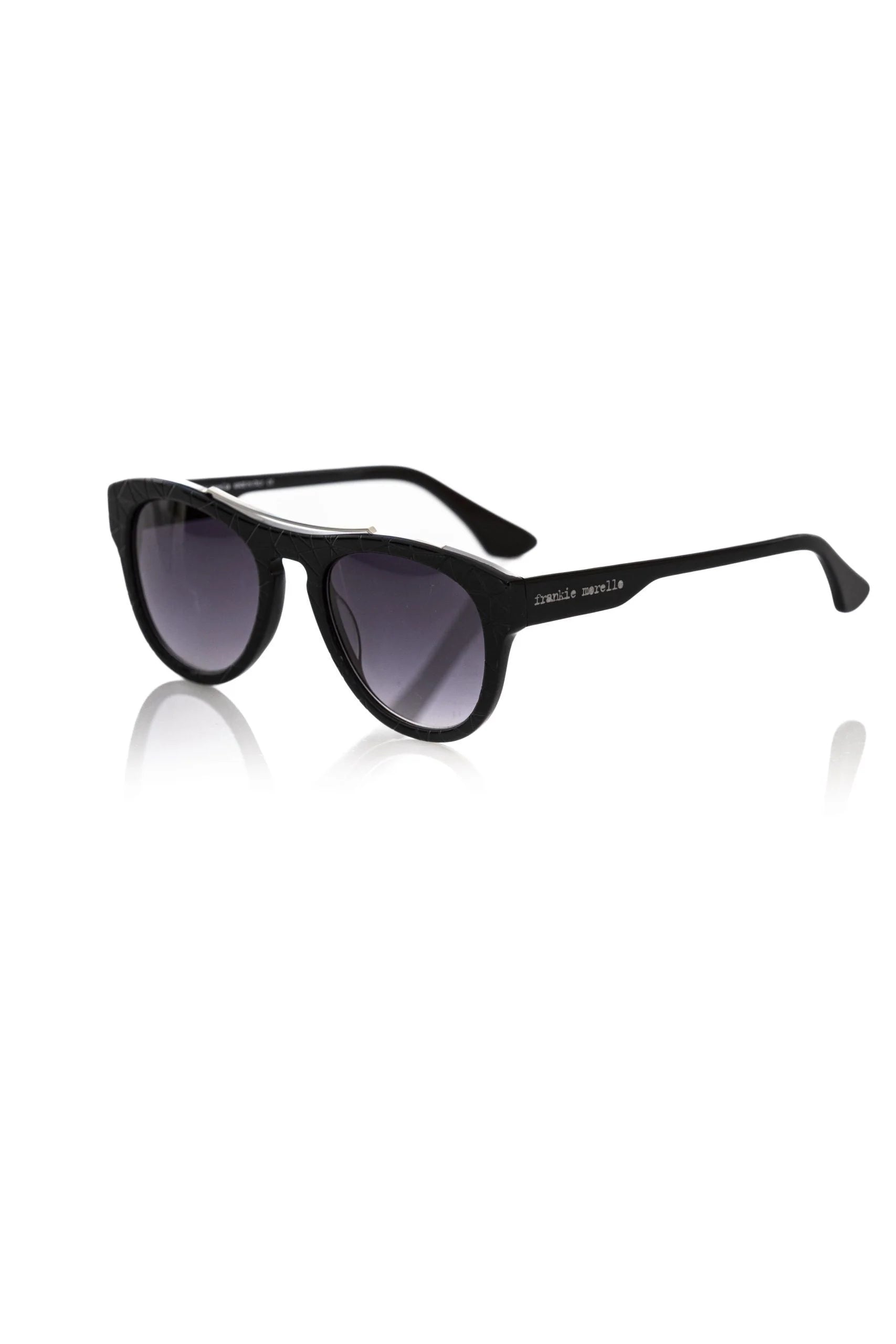 Frankie Morello Black Acetate Men Sunglass - Sunglasses