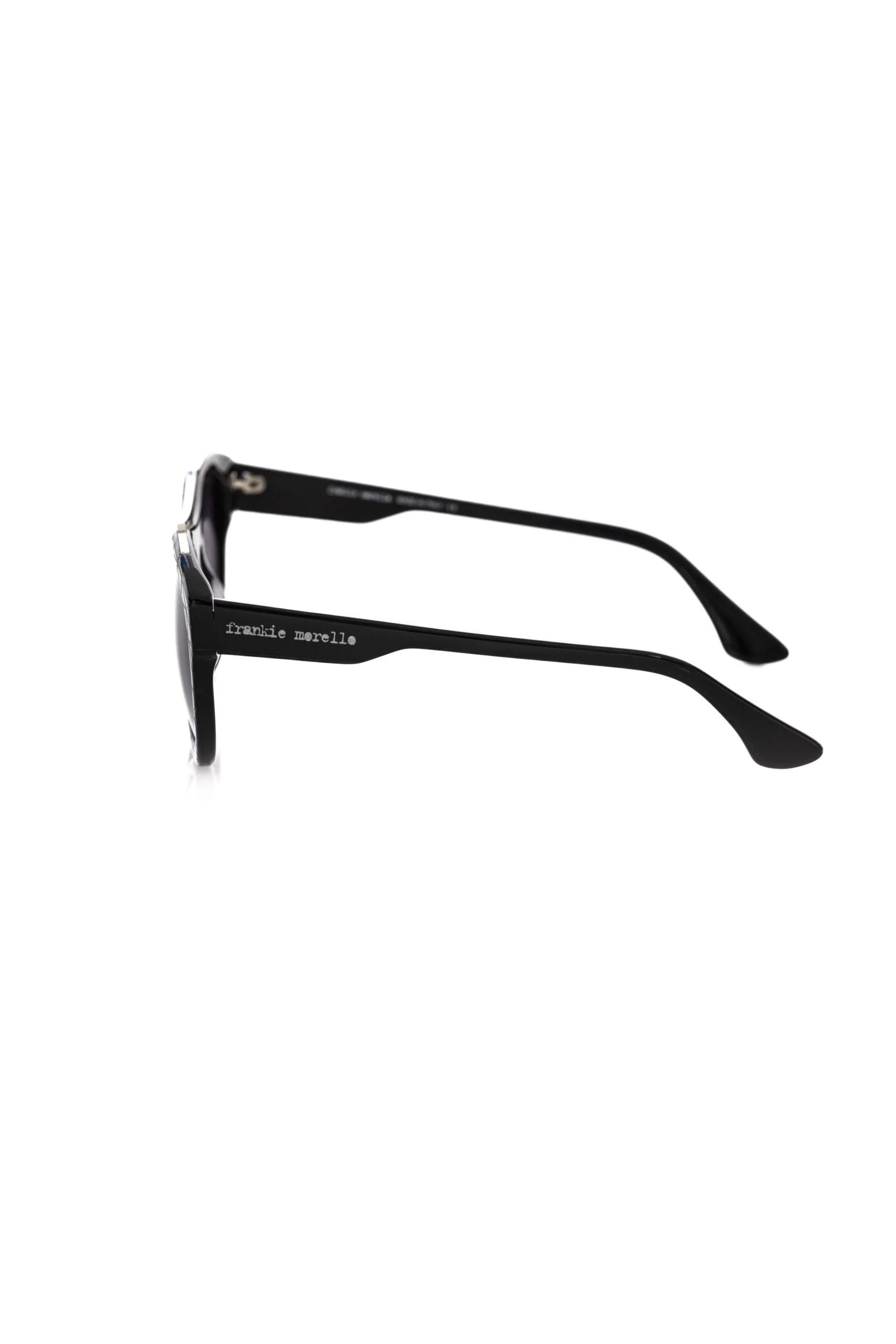 Frankie Morello Black Acetate Men Sunglass - Sunglasses
