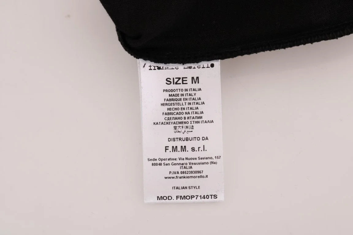 Frankie Morello Black Cotton RIDERS Crewneck T-Shirt - S - T-Shirts