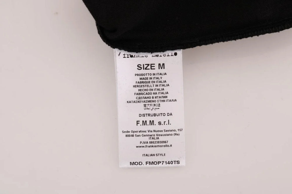 Frankie Morello Black Cotton RIDERS Crewneck T-Shirt - S - T-Shirts