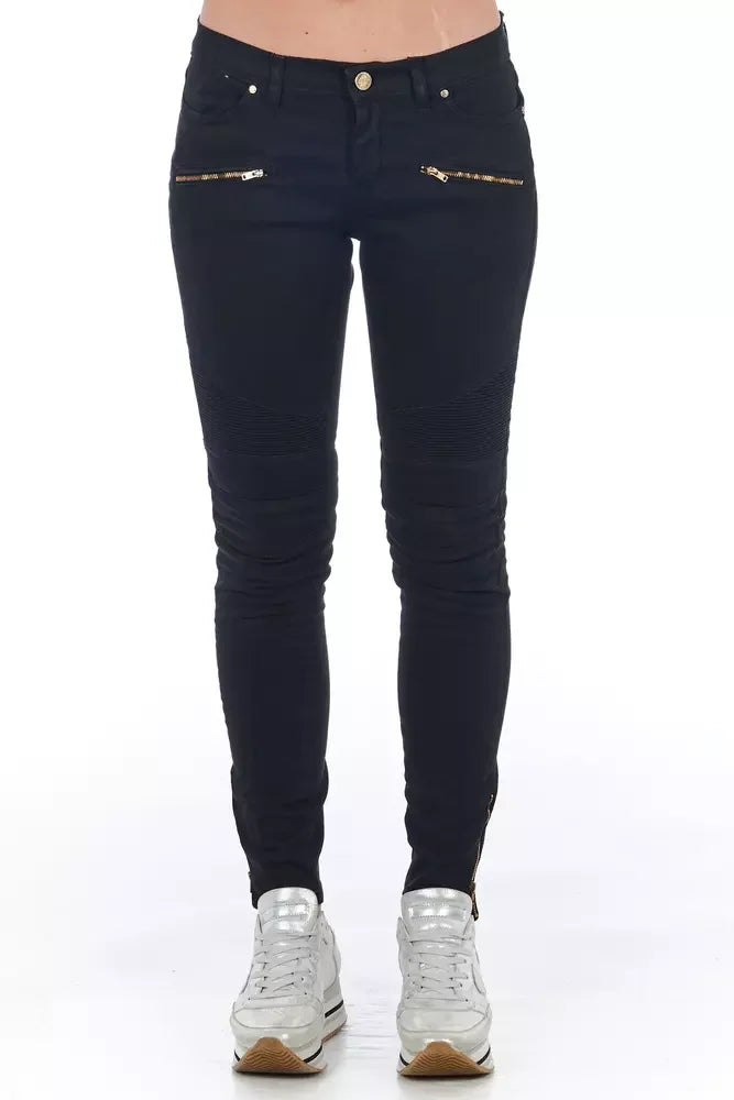 Frankie Morello Black Cotton Women Jeans - IT42|M