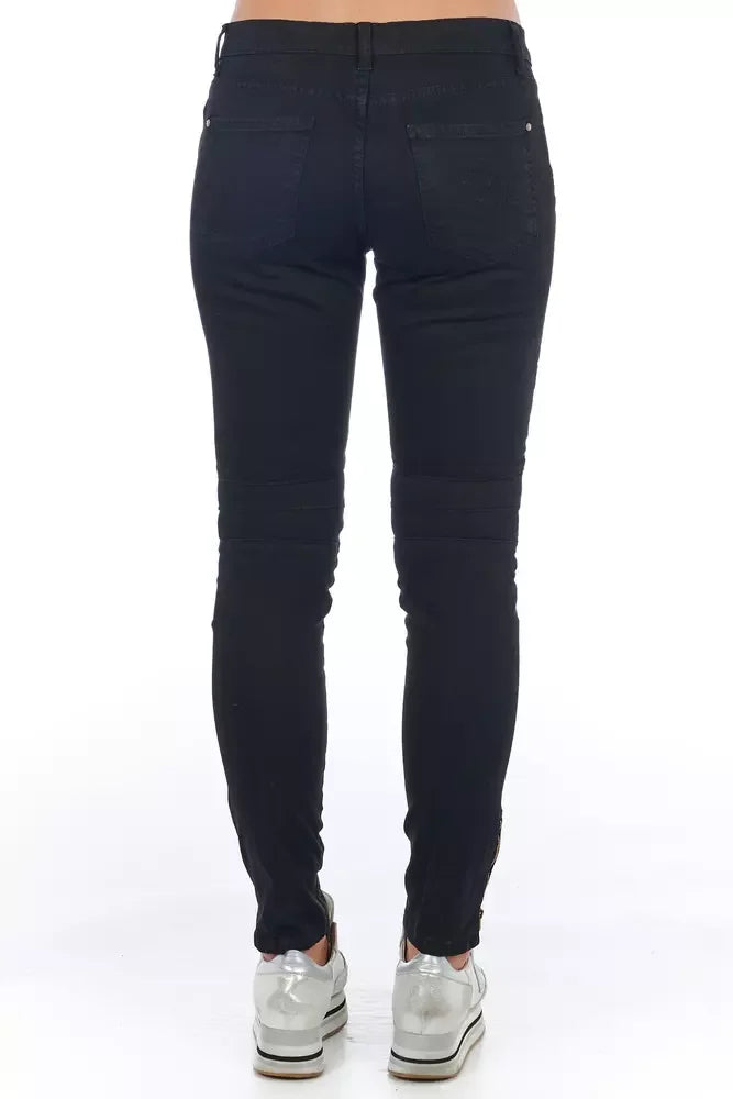 Frankie Morello Black Cotton Women Jeans - IT42|M