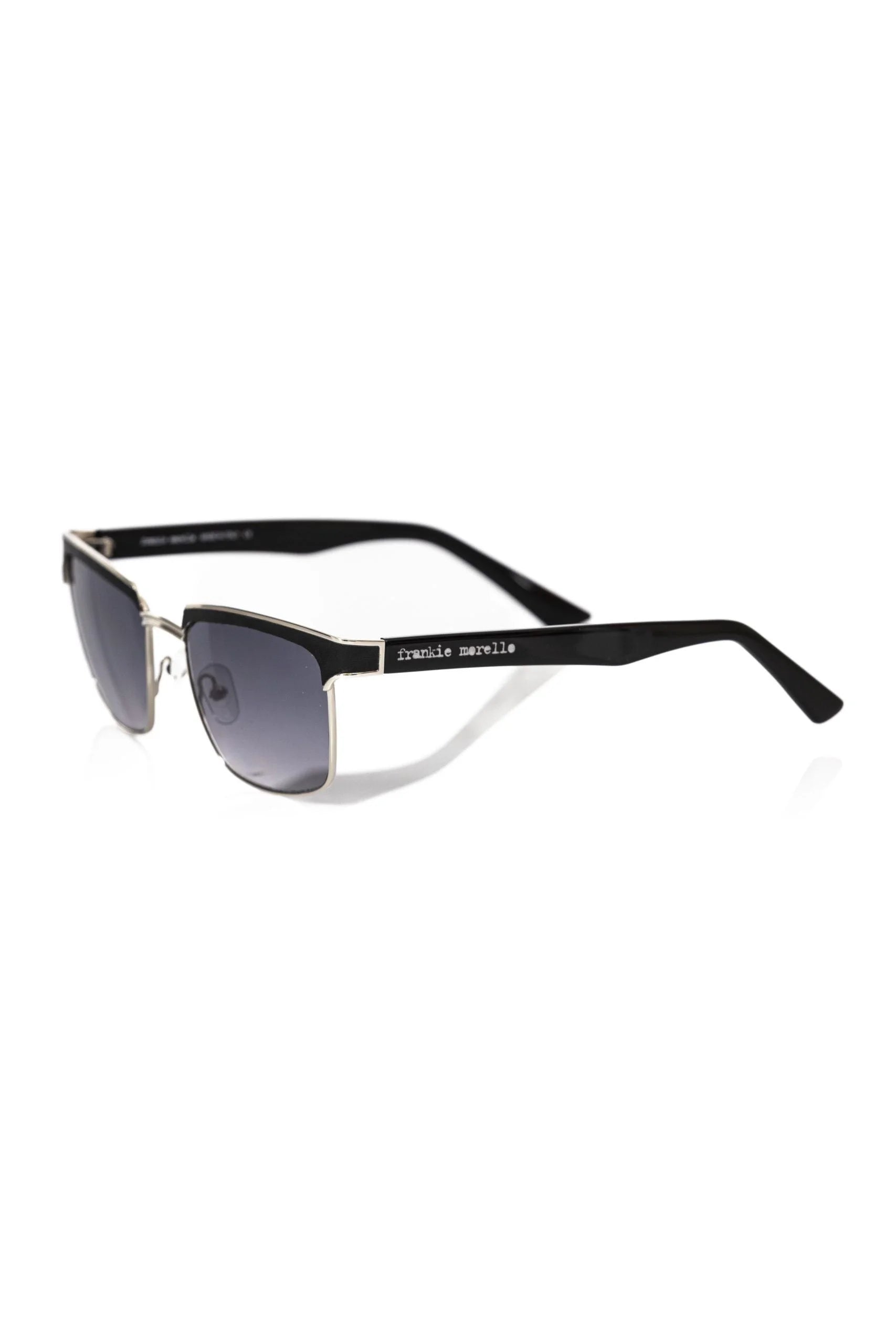Frankie Morello Black Metallic Fiber Men Sunglass - Sunglasses
