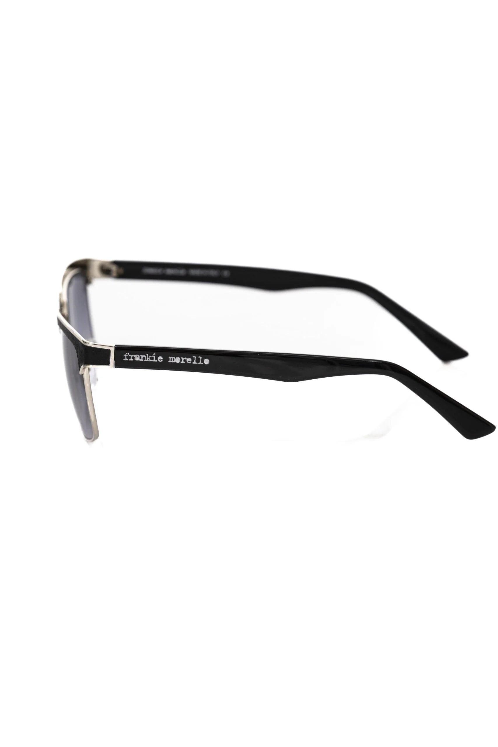 Frankie Morello Black Metallic Fiber Men Sunglass - Sunglasses