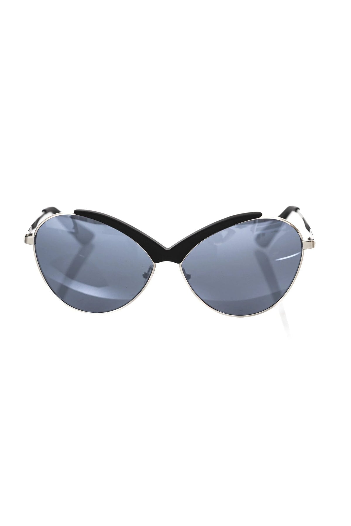 Frankie Morello Black Metallic Fiber Women’s Sunglasses - Sunglasses