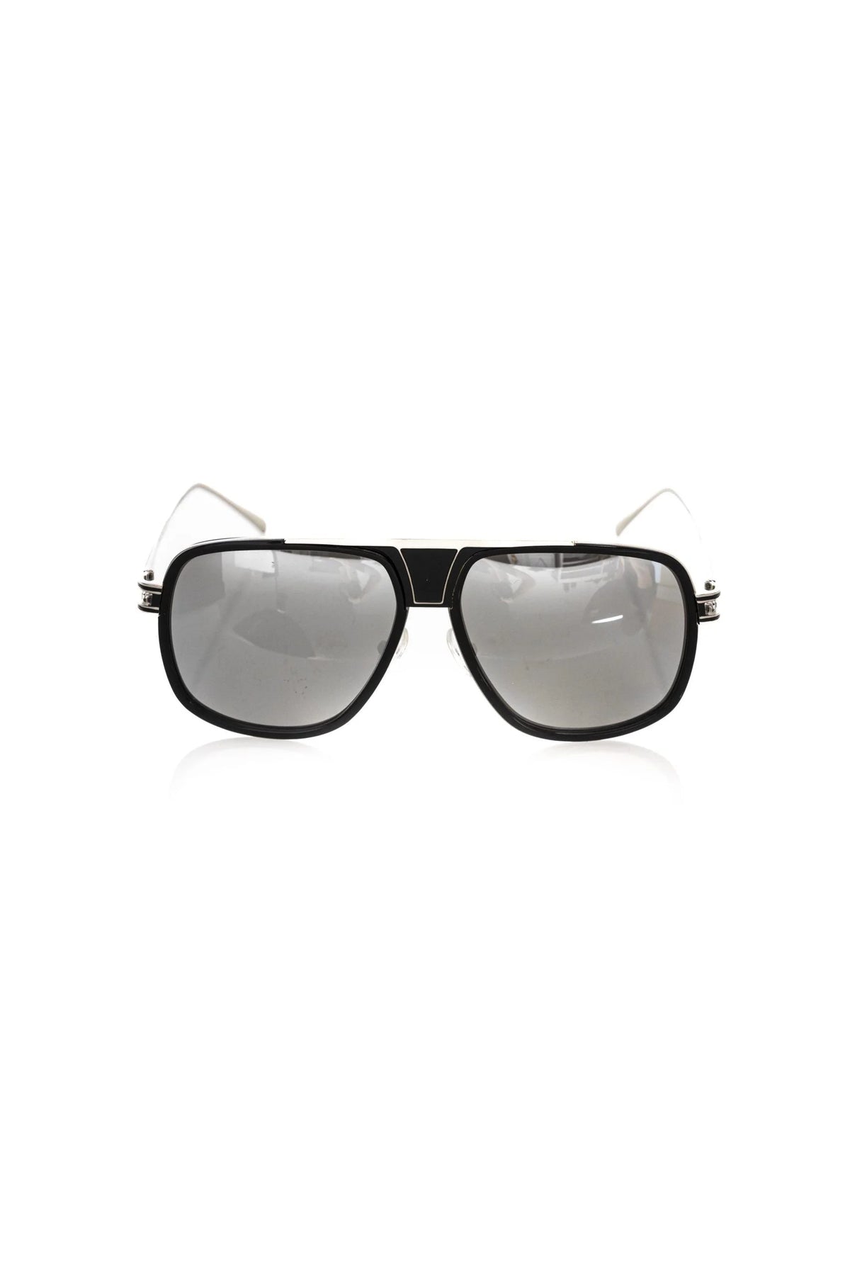 Frankie Morello Black Metallic Fibre Men Sunglass - Sunglasses