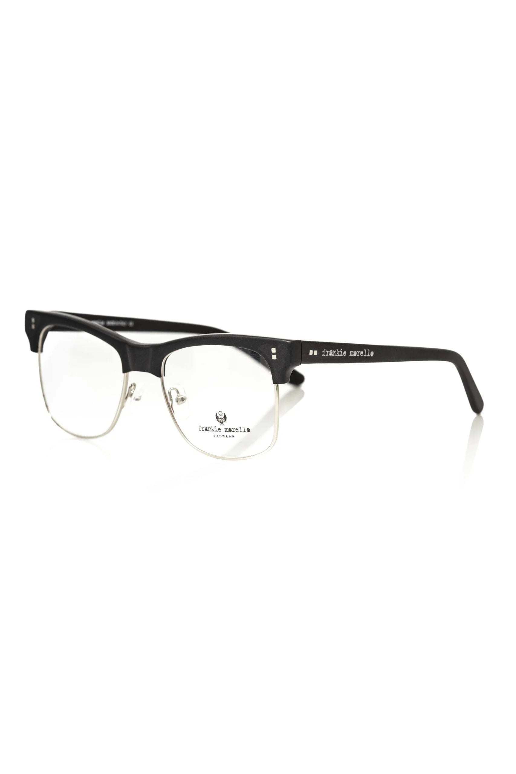 Frankie Morello Black Metallic Men’s Eyeglass Frame - Eyeglasses