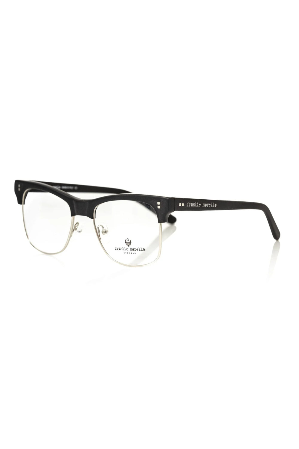 Frankie Morello Black Metallic Men’s Eyeglass Frame - Eyeglasses