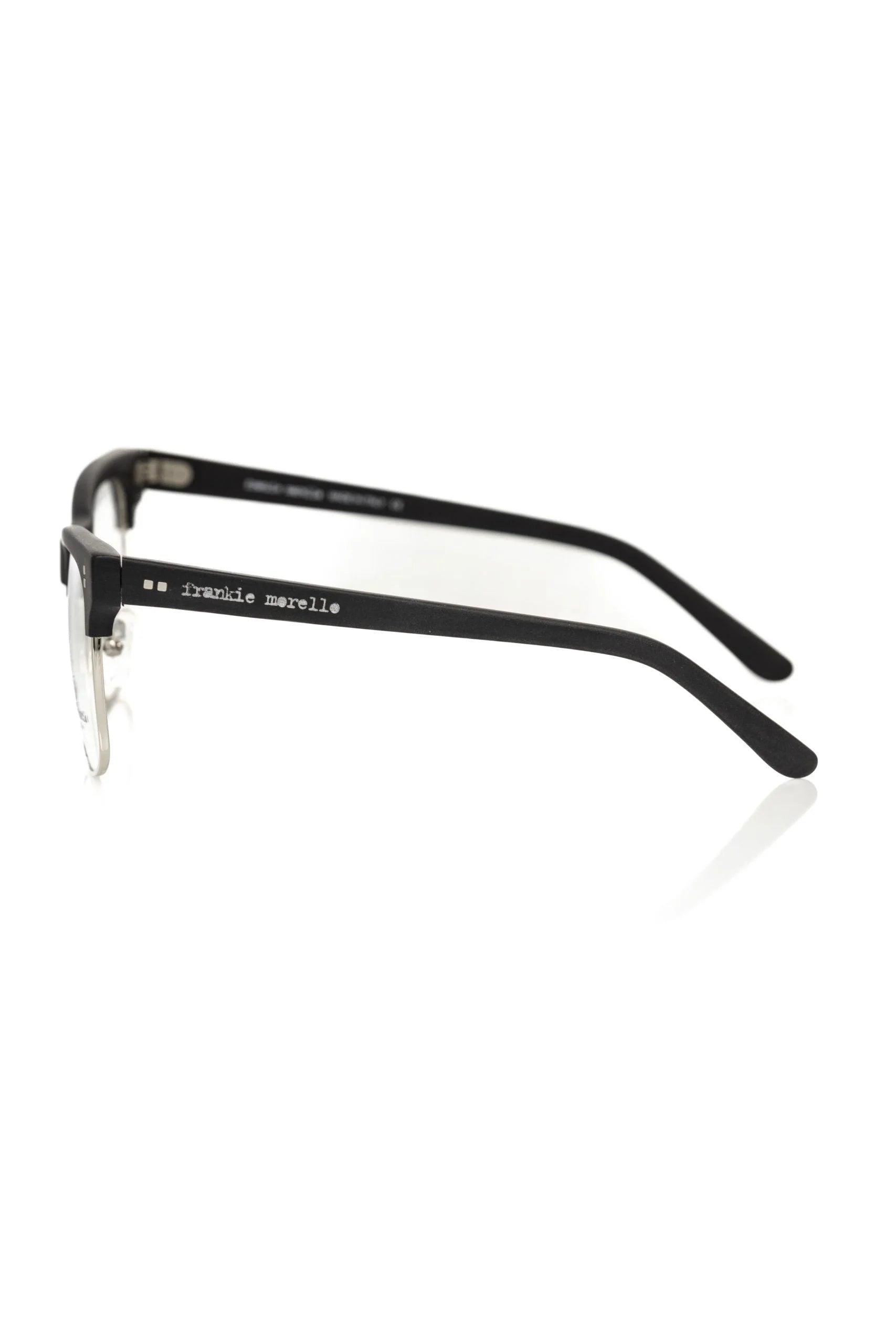 Frankie Morello Black Metallic Men’s Eyeglass Frame - Eyeglasses