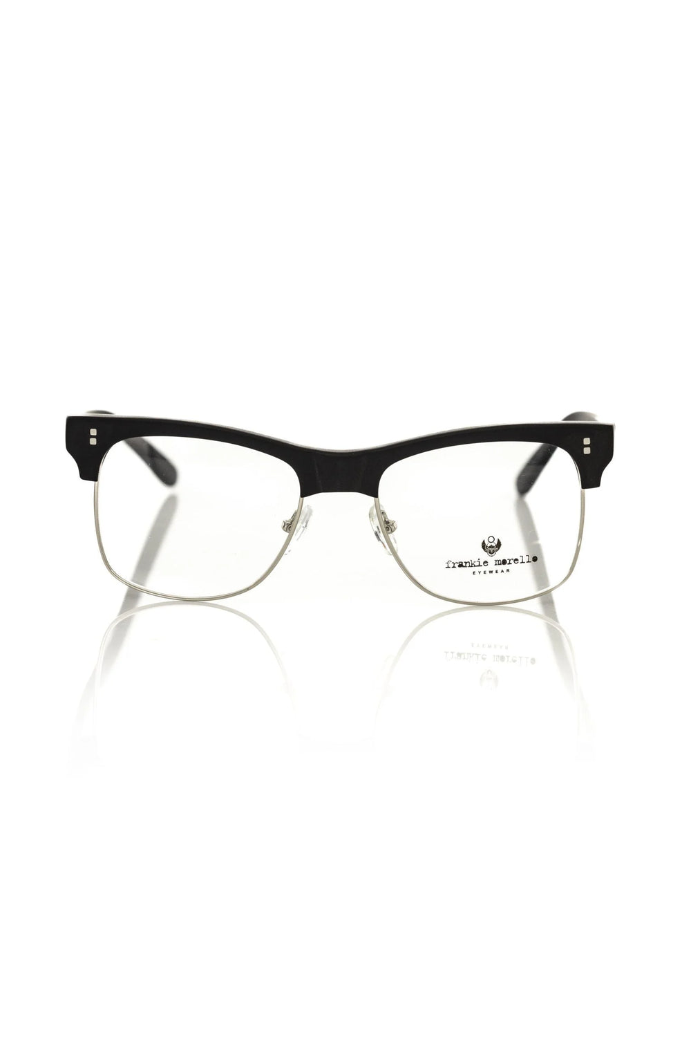 Frankie Morello Black Metallic Men’s Eyeglass Frame - Eyeglasses