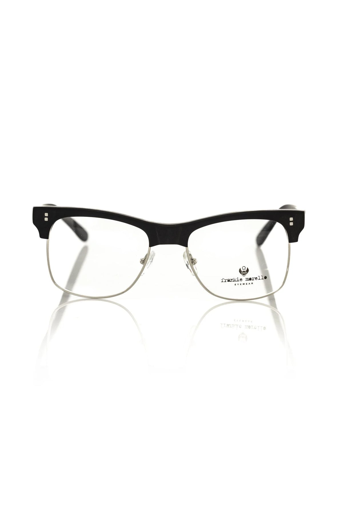 Frankie Morello Black Metallic Men’s Eyeglass Frame - Eyeglasses