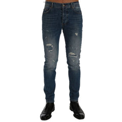 Frankie Morello Blue Cotton Jeans & Pant - W30 - Jeans