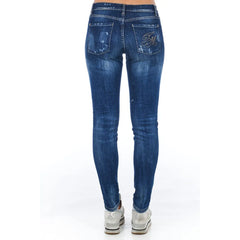 Frankie Morello Blue Cotton Women Jeans - Jeans