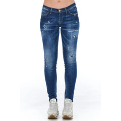 Frankie Morello Blue Cotton Women Jeans - Jeans