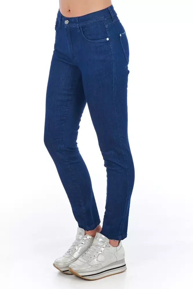 Frankie Morello Blue Cotton Women Skinny Jean - W30 - Jeans
