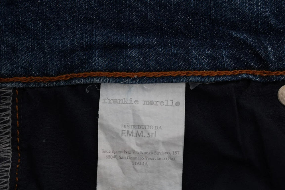 Frankie Morello Blue Wash Torn Dunfermile Slim Fit Jeans - Jeans