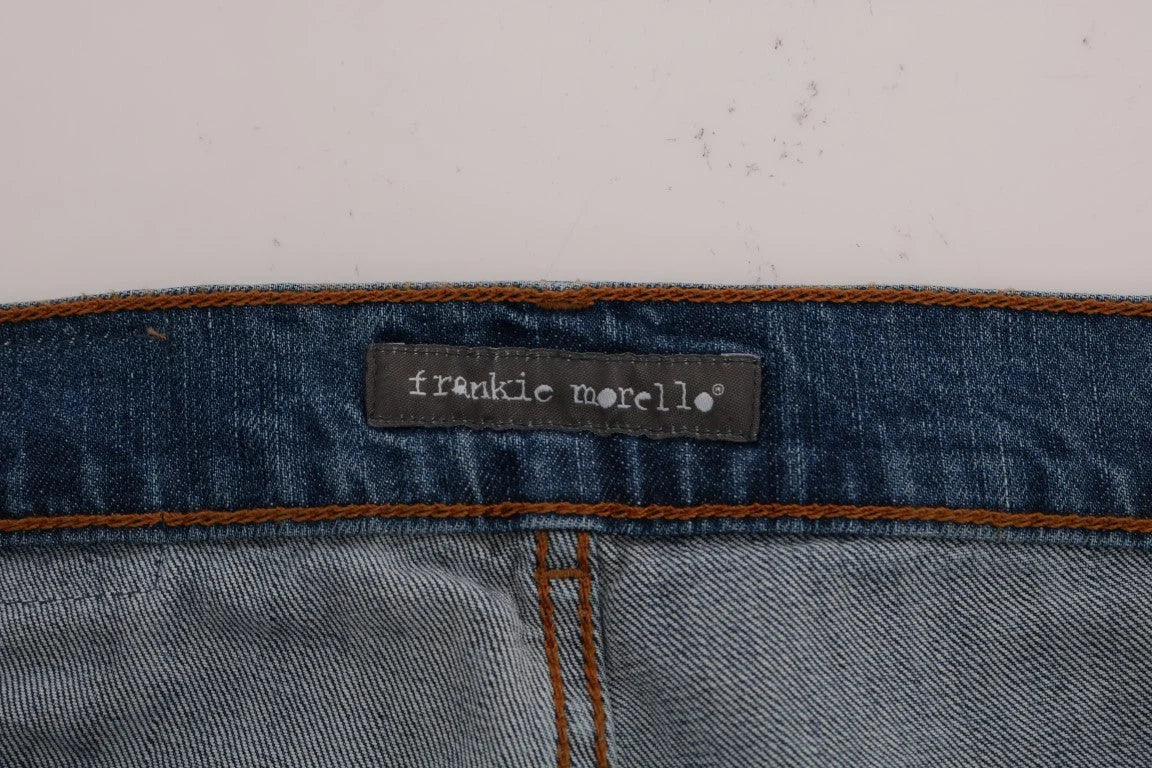 Frankie Morello Blue Wash Torn Dunfermile Slim Fit Jeans - Jeans