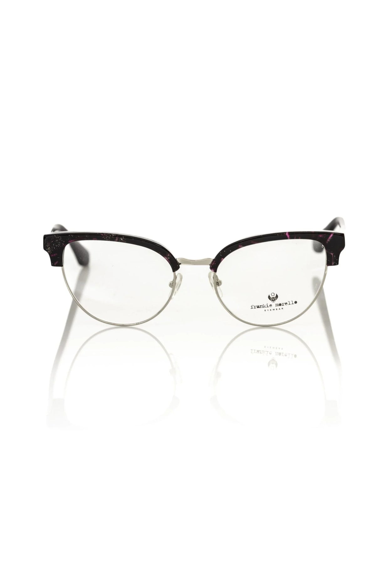 Frankie Morello Burgundy Metallic Women Frame - Eyeglasses
