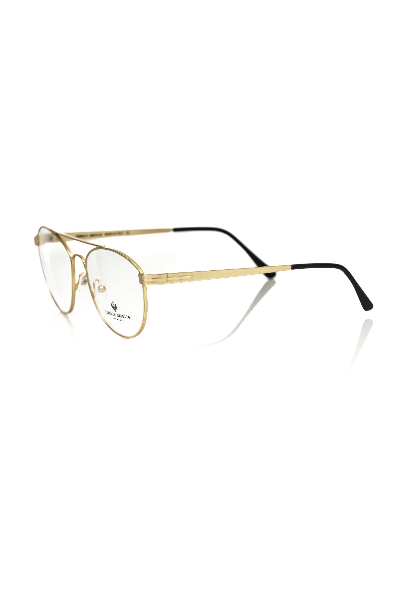 Frankie Morello Gold Metallic Fiber Men’s Frame Aviator Eyeglasses - Eyeglasses