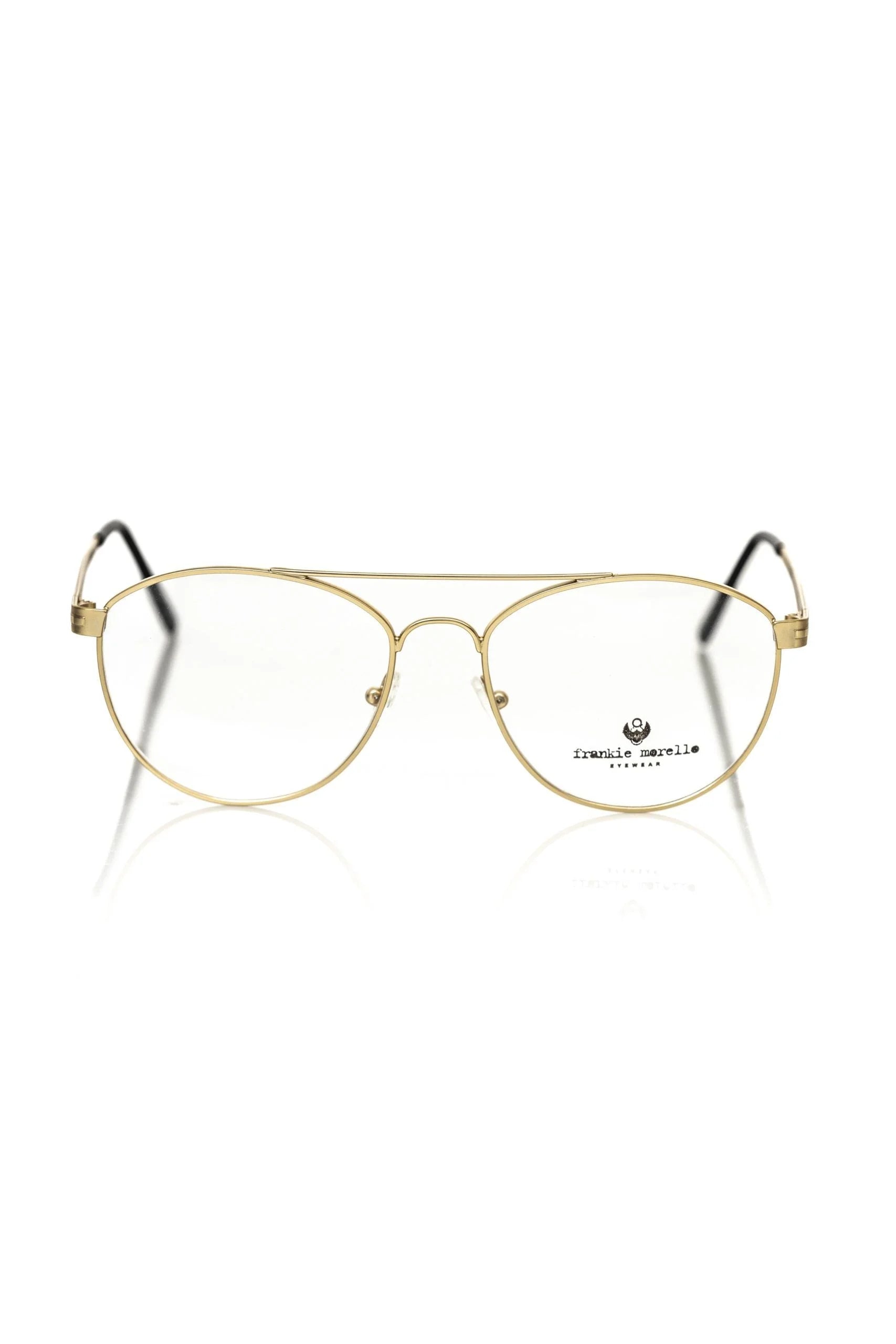 Frankie Morello Gold Metallic Fiber Men’s Frame Aviator Eyeglasses - Eyeglasses