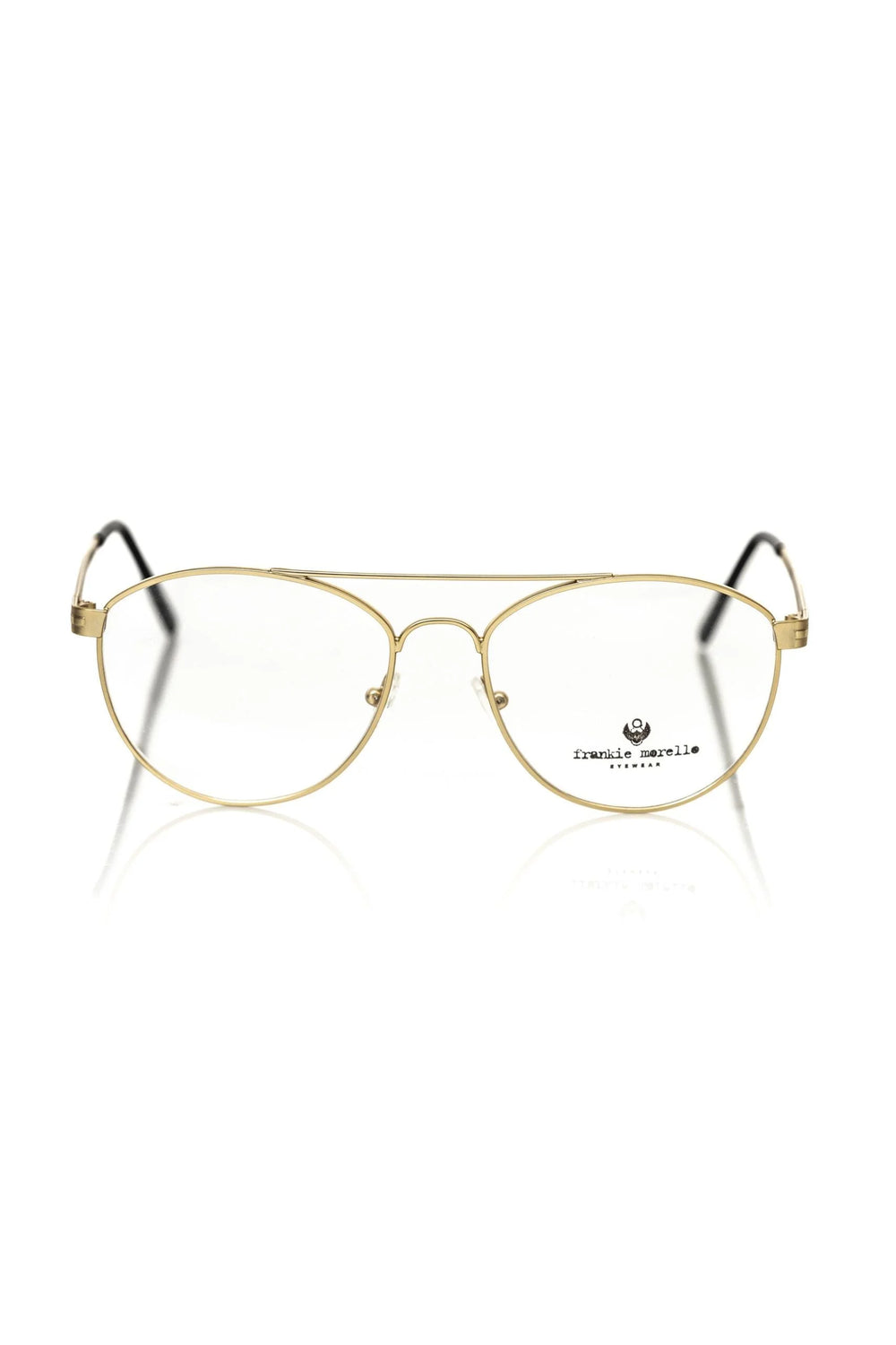 Frankie Morello Gold Metallic Fiber Men’s Frame Aviator Eyeglasses - Eyeglasses