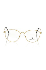 Frankie Morello Gold Metallic Fiber Men’s Frame Aviator Eyeglasses - Eyeglasses