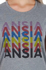 Frankie Morello Gray Cotton Women T-Shirt - T-Shirts