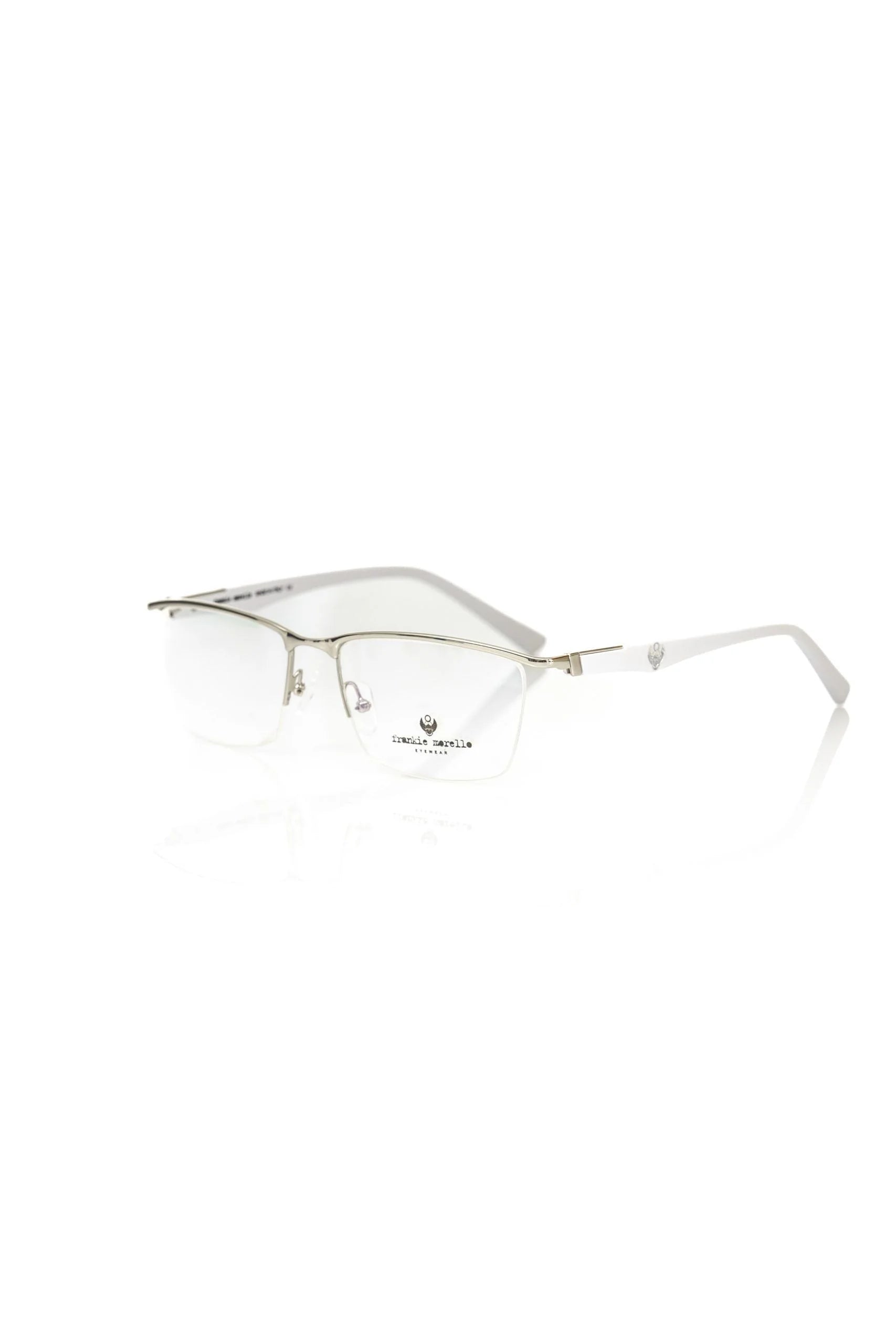 Frankie Morello Silver Metallic Men Frame - Eyeglasses