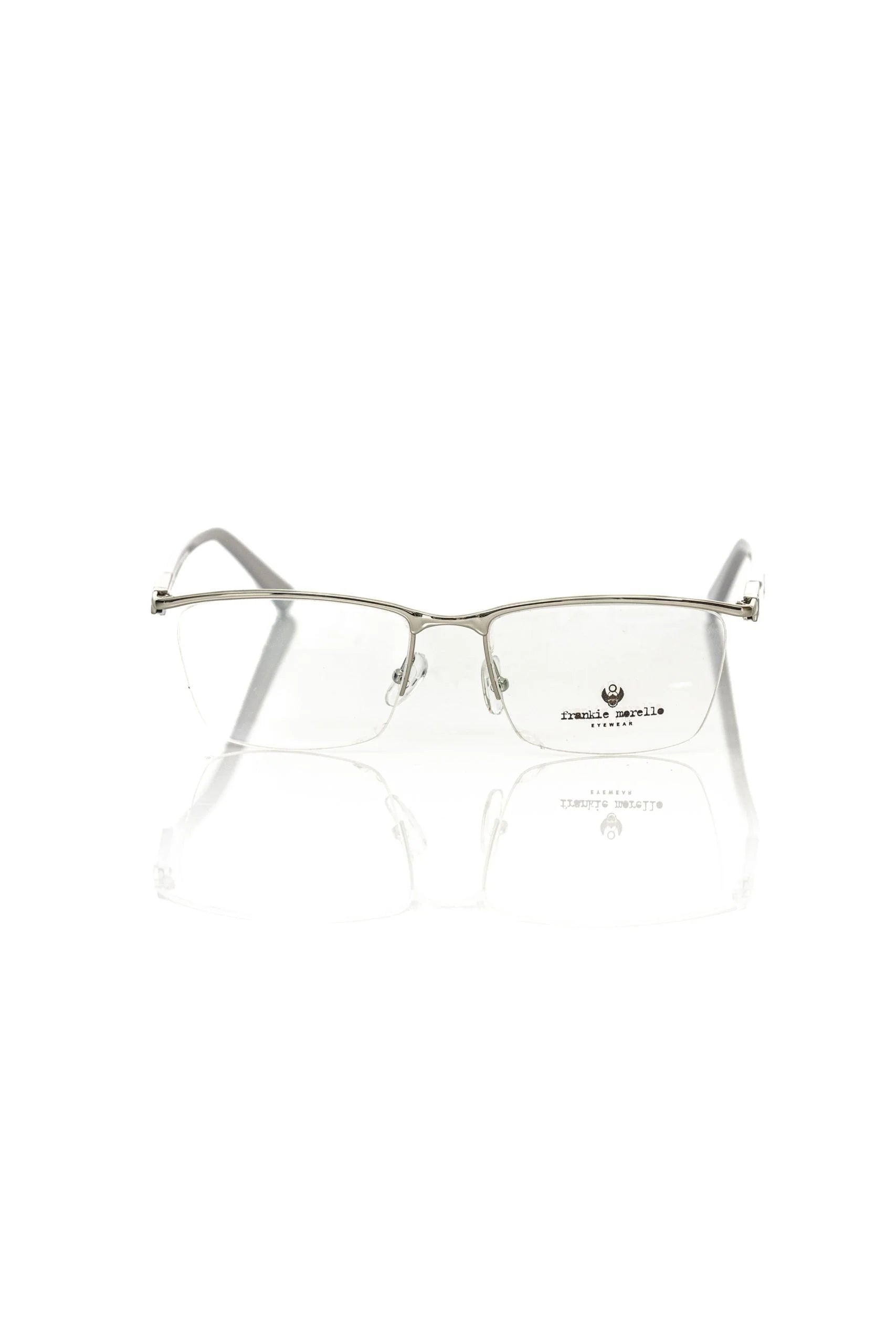 Frankie Morello Silver Metallic Men Frame - Eyeglasses
